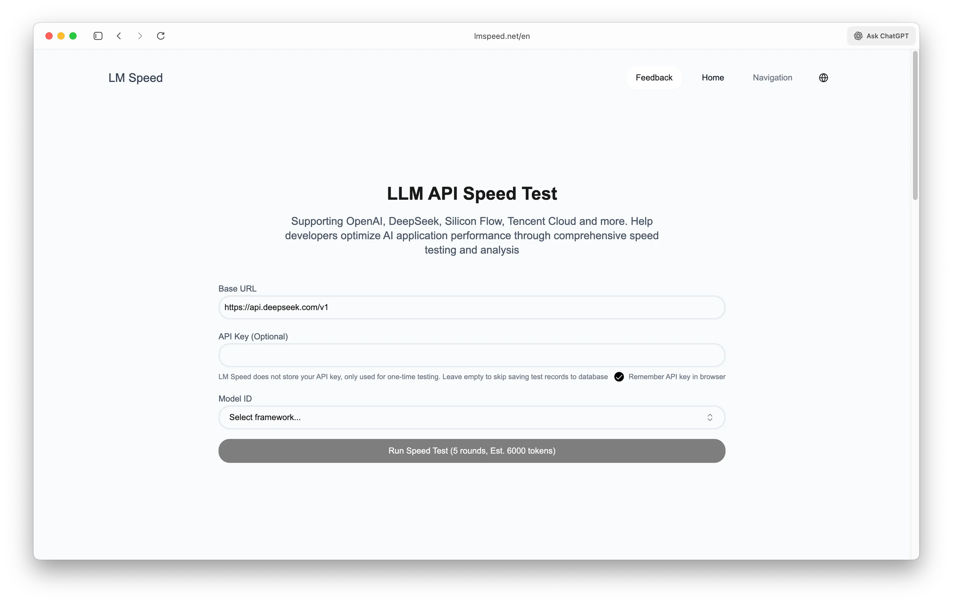 LLM API Speed Test Tool